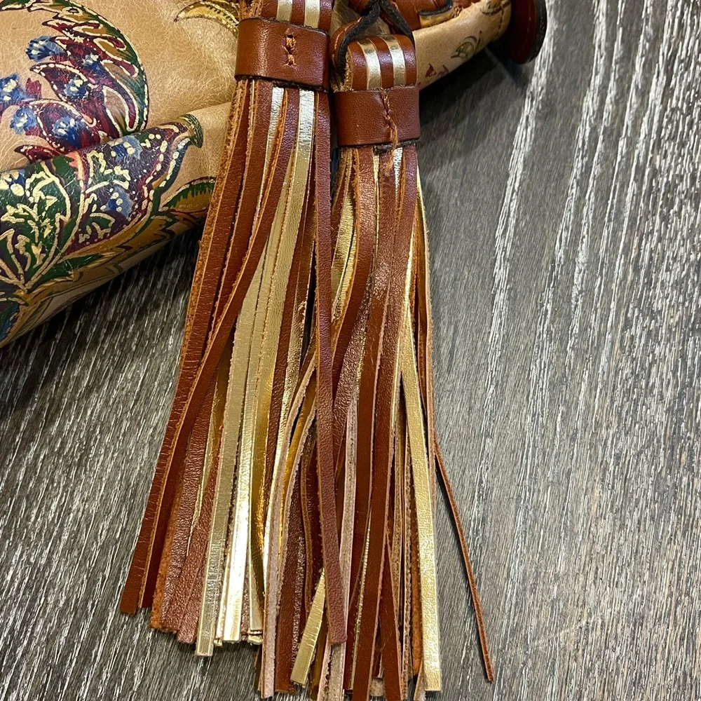 Patricia Nash Brown/Goldish Leather Handbag
